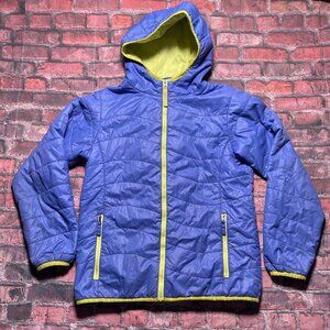 L.L. Bean Quilted Jacket Youth Large 14-16 Blue Primaloft Packable Lightweight